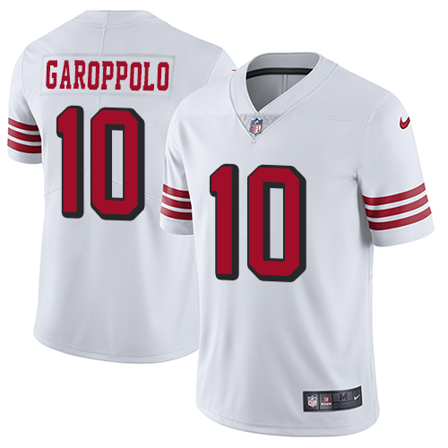 San Francisco 49ers Limited White Men #10 Jimmy Garoppolo NFL Jersey Rush Vapor Untouchable->youth nfl jersey->Youth Jersey